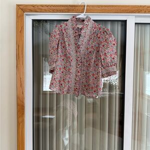 NWOT Love the Label D’Anjo Liberty Print Zuri Short Sleeve Blouse